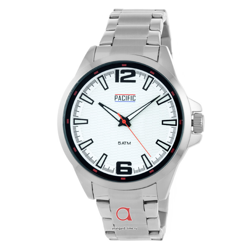 Наручные часы Pacific X0066 корп-хром циф-бел об.черн браслет купить оптом