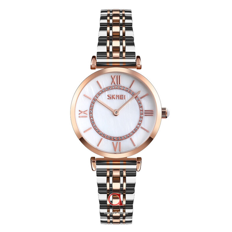   Skmei 9198TRGWTH-S rose gold/silver-white lady size  