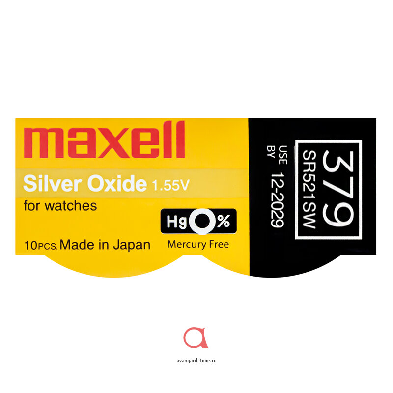    MAXELL SR-521SW (379) 1PC 0% Hg    