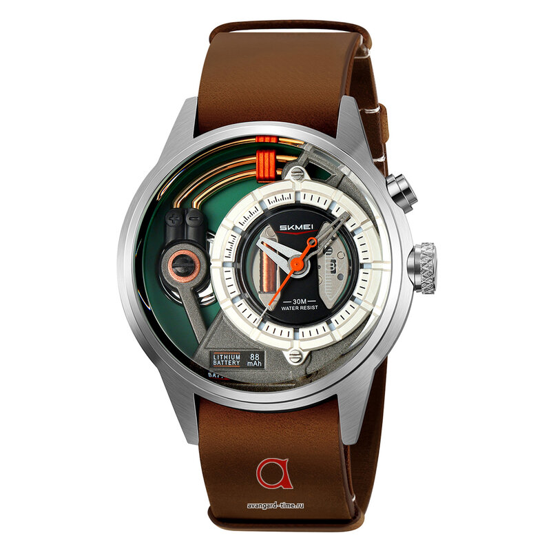 �������� ���� Skmei 2333SIBN silver /brown ������ �����