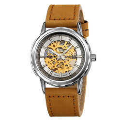 Skmei M035LSILTBN silver/light brown-leather