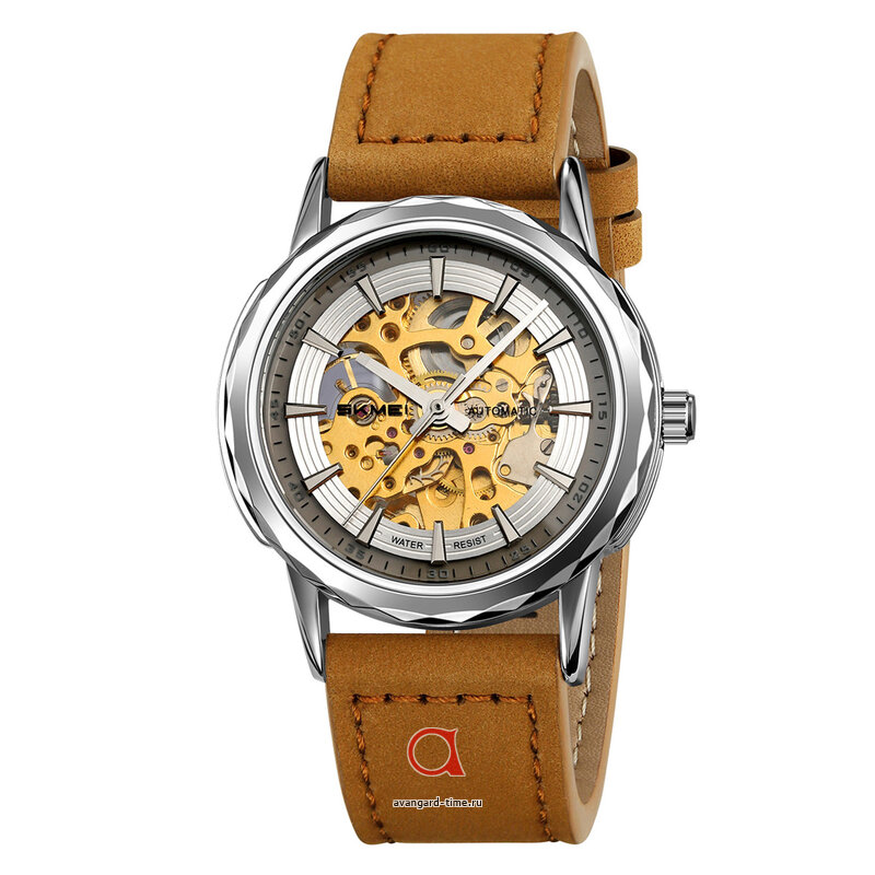 �������� ���� Skmei M035LSILTBN silver/light brown-leather ������ �����