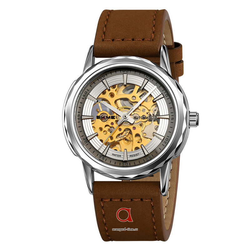 �������� ���� Skmei M035LSIDKBN silver/dark brown-leather ������ �����