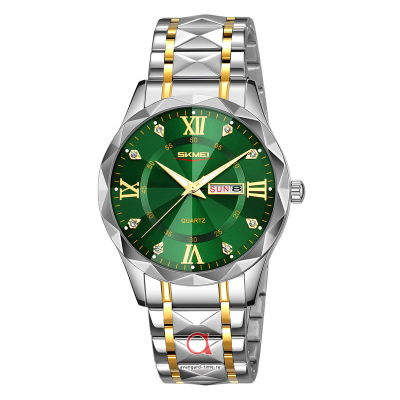 �������� ���� Skmei 9369TGDGN silver/gold/green ������ �����