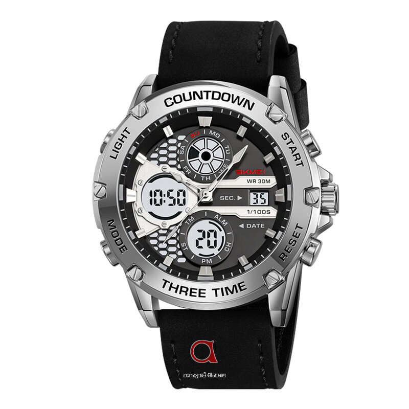 �������� ���� Skmei 2502LSIBK silver/black-leather ������ �����