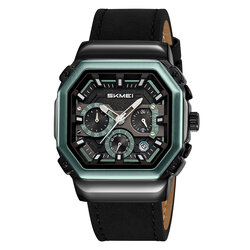 Skmei 2518LBKGN black/green-leather