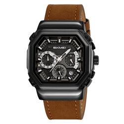 Skmei 2518LBKDKBN black/dark brown-leather