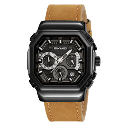 Skmei 2518LBKLTBN black/light brown-leather