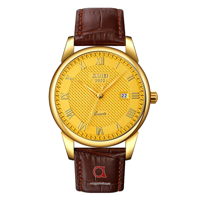 �������� ���� Skmei 9058LGDGDBN-B gold case brown band gold dail (men) ������ �����