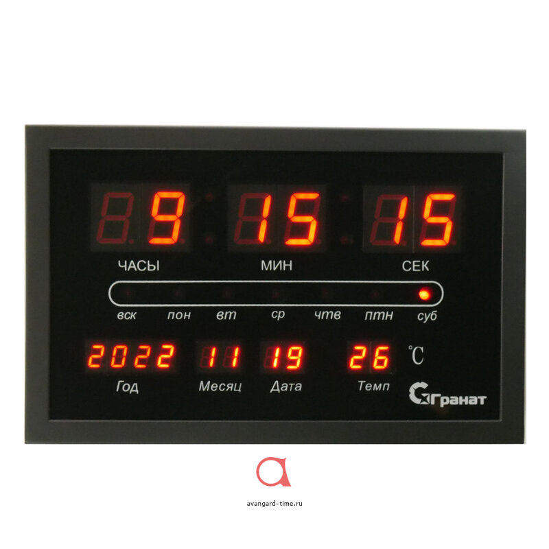 Сетевые часы ГРАНАТ C-2502Т-Крас будильник сетевой купить оптом